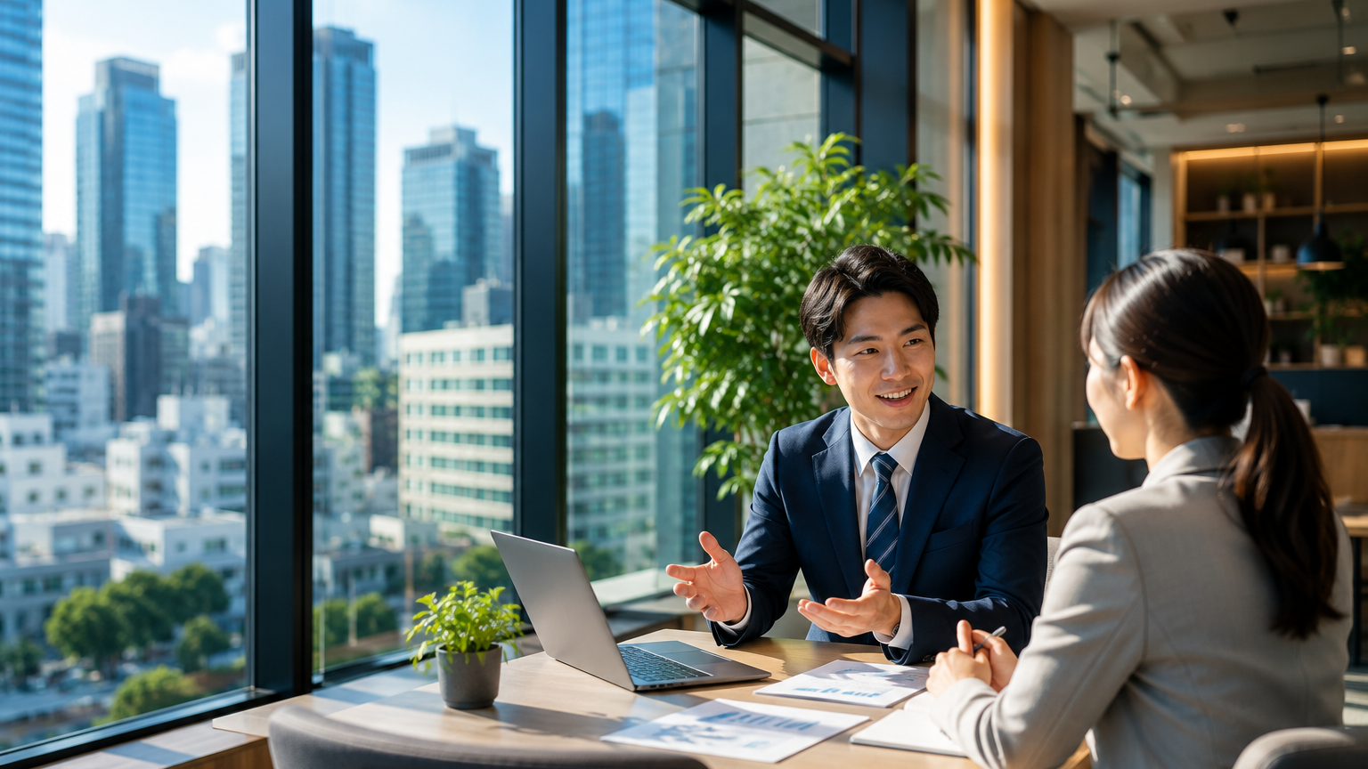 採用メッセージを表す対話