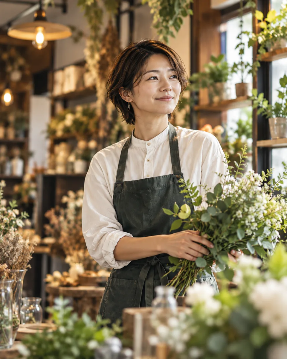 自分の店で花に向き合う個人事業主